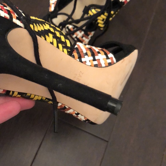 NEW Zara Multicolour Strappy Heels - Picture 9 of 10